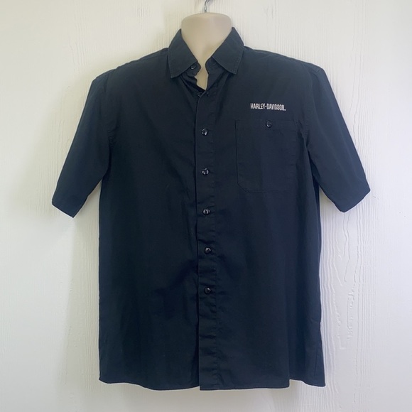 Harley Davidson - Black Short Sleeve Polo With Harley Davidson Above Pocket Med - Picture 2 of 12